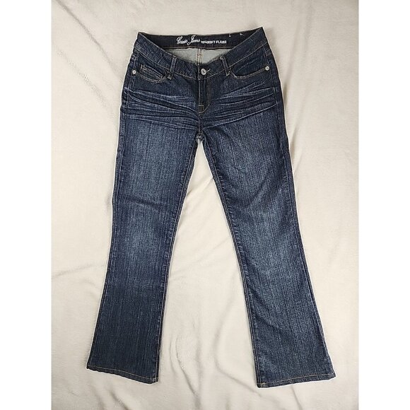 Guess Jeans Belmont Flare Womens 26 Stretch Denim Dark Wash Blue - Picture 1 of 13